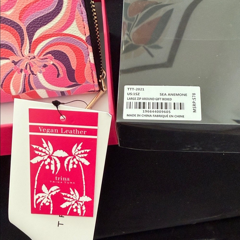 Trina Turk Vibrant Pink and Purple Swirl wallet - Picture 7 of 7